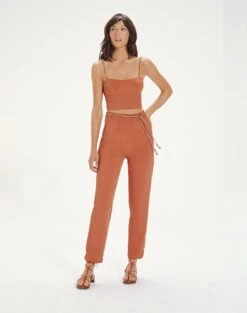 Lucca Detail Pants - Rust -FemmeFab Shop LuccaDetailPants front 1 0b427f7c 485e 40a1 8ccc 4da335eab74a
