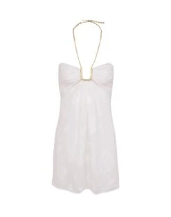 Maureen Detail Short Dress - Off White 12 Maureen Detail Short Dress - Off White -FemmeFab Shop MAUREENDETAILSHORTDRESS FLAT