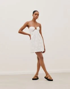Maureen Detail Short Dress - Off White