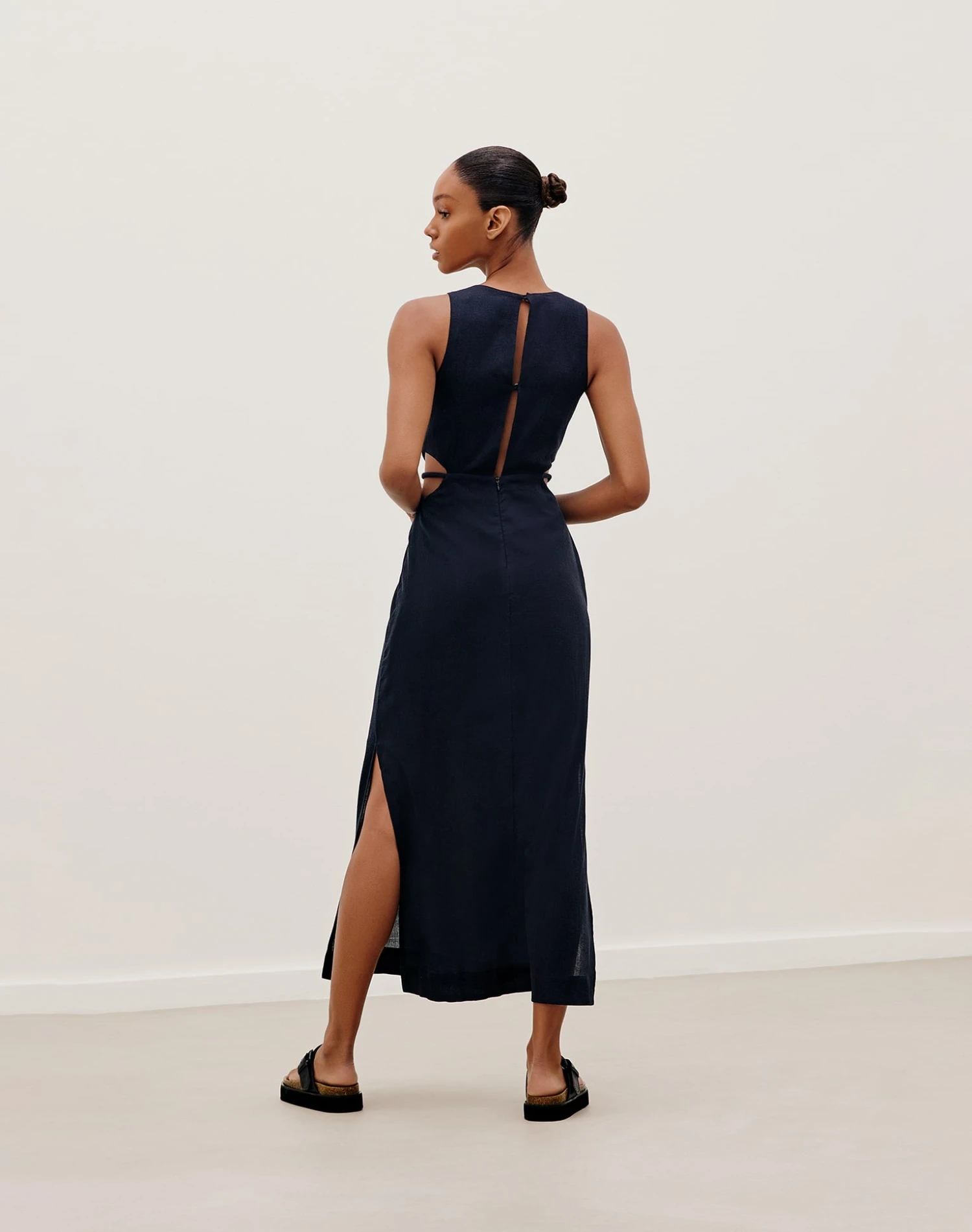 Maya Detail Long Dress - Black 4 Maya Detail Long Dress - Black - Image 2