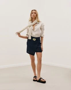 Meire Mini Skirt - Black 15 Meire Mini Skirt - Black -FemmeFab Shop MEIREMINISKIRT FRONT 2