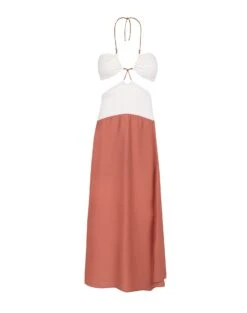 Gi Detail Midi Dress - Off White -FemmeFab Shop MidiGiDress flat