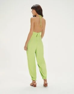 Nelly Jumpsuit - Lime -FemmeFab Shop NellyDetailJumpsuit back