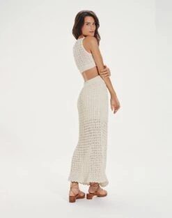 Noa Long Dress - Off White 12 Noa Long Dress - Off White -FemmeFab Shop NoaLongDress back