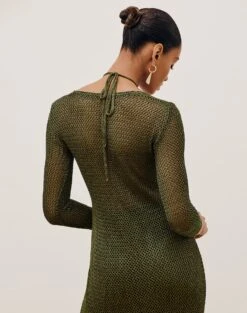 Penny Long Dress - Avocado 13 Penny Long Dress - Avocado -FemmeFab Shop PENNYLONGDRESS DETAIL