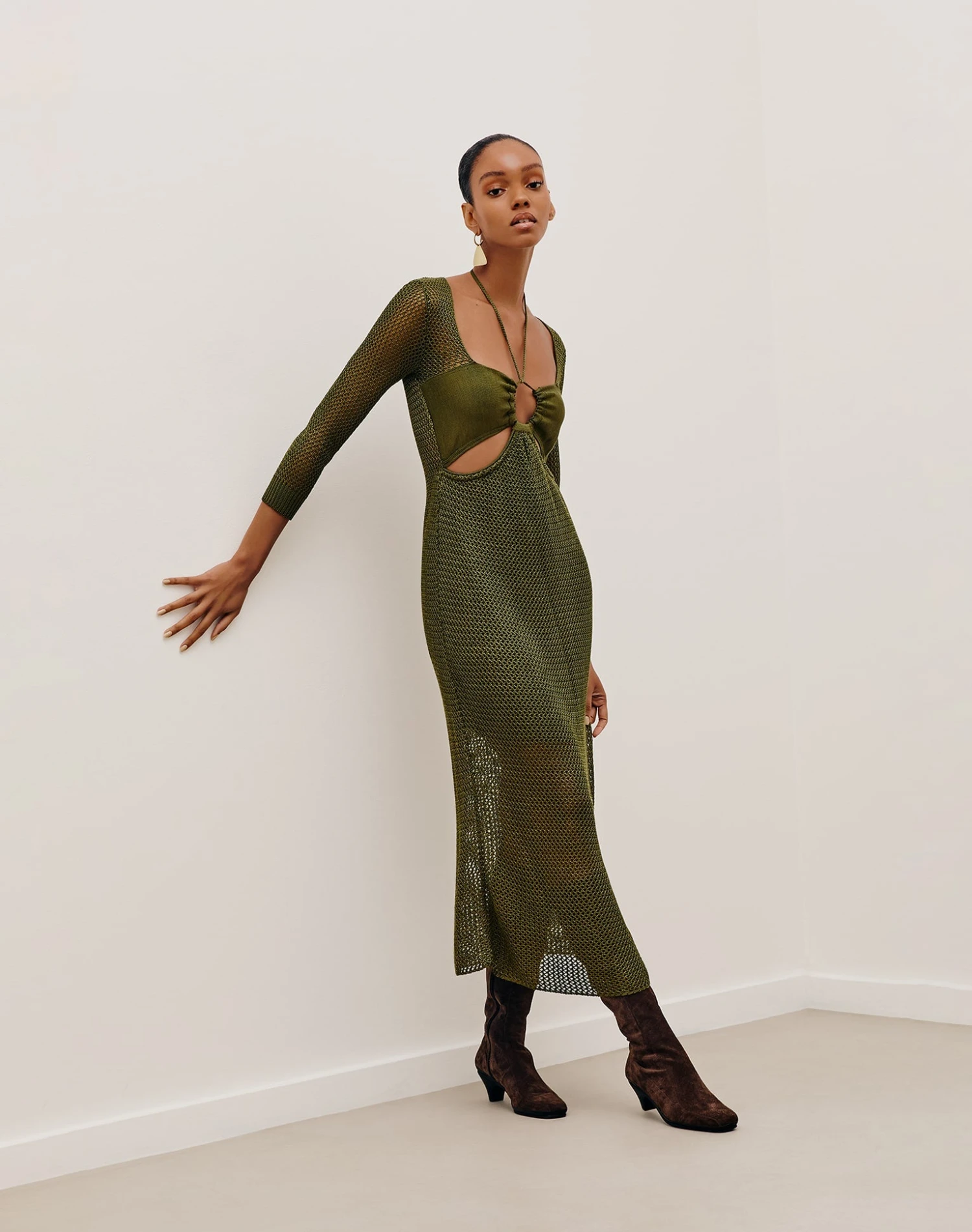 Penny Long Dress - Avocado 9 Penny Long Dress - Avocado - Image 7