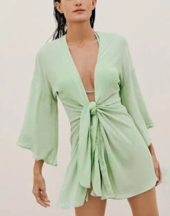 Perola Short Cover Up - Aqua -FemmeFab Shop PEROLAKNOTSHORTCOVERUP DETAIL dbf3f185 f6a9 4eda 8b63 a28cd0ed5a85