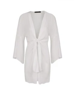 Perola Short Cover Up - Off White -FemmeFab Shop PEROLAKNOTSHORTCOVERUP FLAT adf13feb 13a2 4f37 8fd5 c414c25da5e3