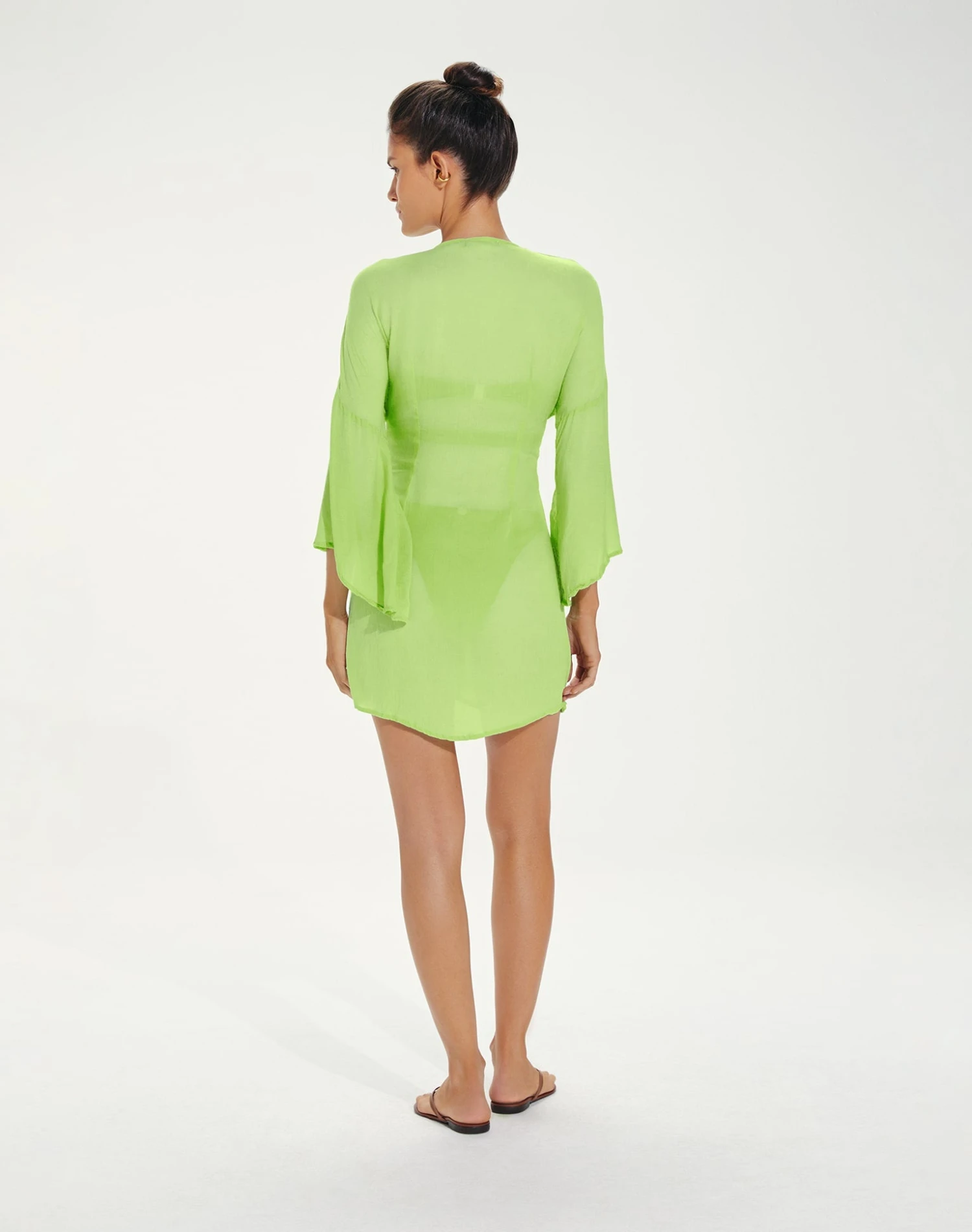 Perola Knot Short Cover Up - Lime 4 Perola Knot Short Cover Up - Lime - Image 2