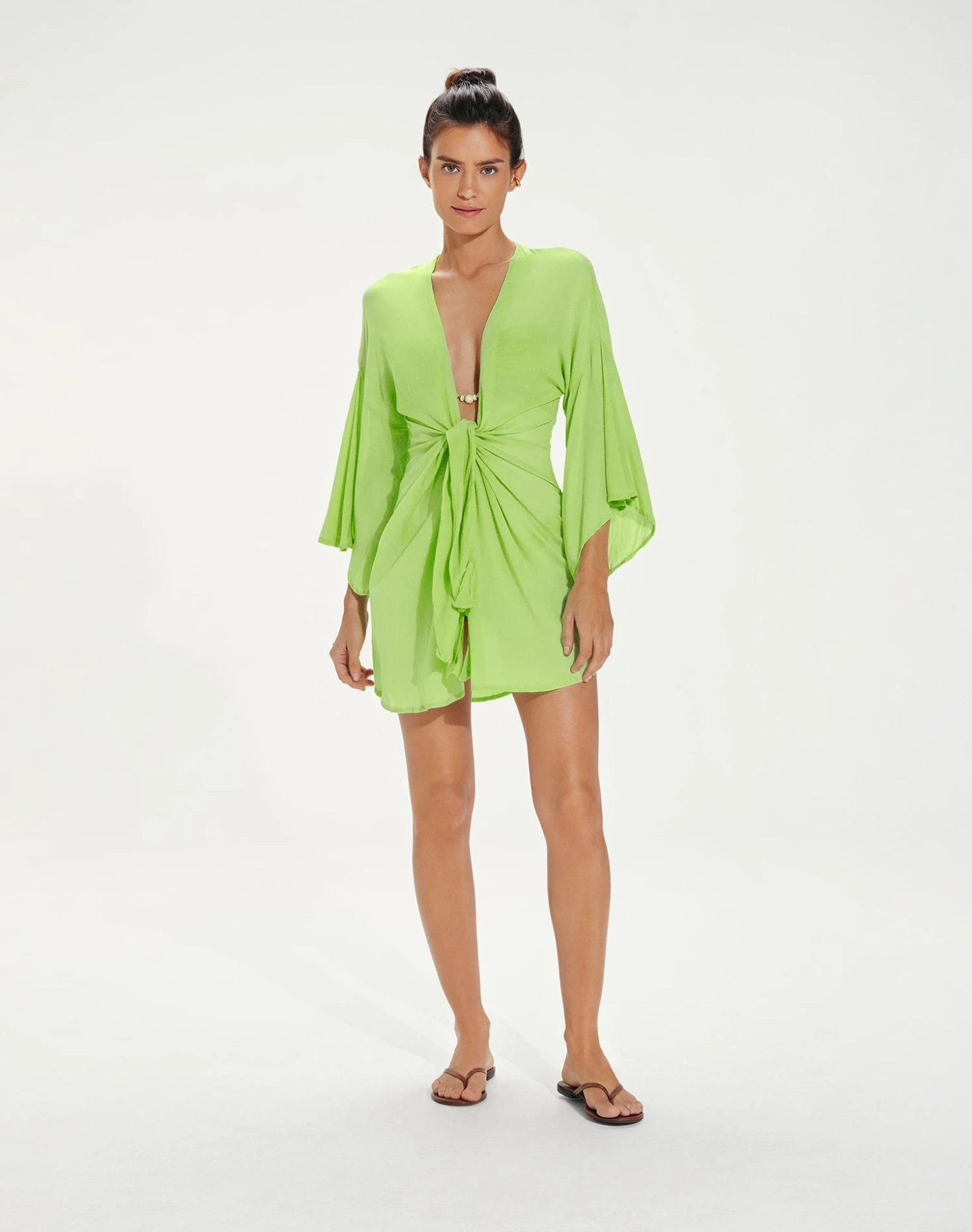 Perola Knot Short Cover Up - Lime 3 Perola Knot Short Cover Up - Lime