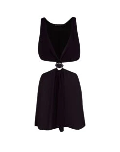 Rita Detail Short Cover Up - Black -FemmeFab Shop RITADETAILSHORTCOVERUP FLAT