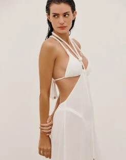 Sally Long Cover Up - White -FemmeFab Shop SALLYLONGCOVERUP DETAIL 71ac681f 4161 4371 9a06 d78b18fd14fa