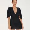 Malia Short Caftan - Black -FemmeFab Shop SEM REF4 1 crop