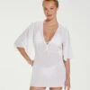 Malia Short Caftan - White -FemmeFab Shop SEM REF8 1 crop