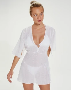 Malia Short Caftan - White -FemmeFab Shop SEM REF8 3
