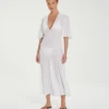 Long Malia Caftan - White 1 Long Malia Caftan - White -FemmeFab Shop SEM REF9 1