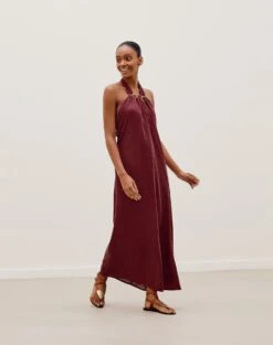 Susan Long Dress - Cranberry