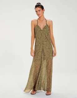 Scarf Long Dress - Ortiz Green