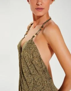 Scarf Long Dress - Ortiz Green -FemmeFab Shop Scarf Long Dress2