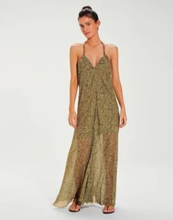 Scarf Long Dress - Ortiz Green -FemmeFab Shop Scarf Long Dress 90a27c54 f494 4469 b824 4981ea2c6537