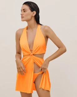 Tracy Short Cover Up - Mandarin 9 Tracy Short Cover Up - Mandarin -FemmeFab Shop TRACYSHORTCOVERUP DETAIL