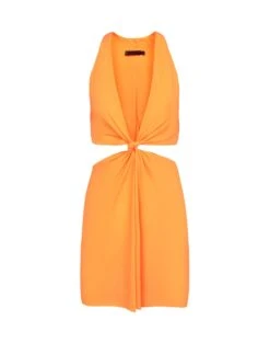 Tracy Short Cover Up - Mandarin 11 Tracy Short Cover Up - Mandarin -FemmeFab Shop TRACYSHORTCOVERUP FLAT