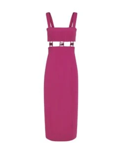 Tuane Midi Dress - Bubblegum 10 Tuane Midi Dress - Bubblegum -FemmeFab Shop TUANEDETAILMIDIDRESS FLAT