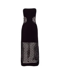 Twiggy Long Dress - Black 16 Twiggy Long Dress - Black -FemmeFab Shop TWIGGY LONG DRESS flat