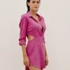 Twiggy Short Cover Up - Bubblegum 1 Twiggy Short Cover Up - Bubblegum -FemmeFab Shop TWIGGYSHORTCOVERUP FRONT