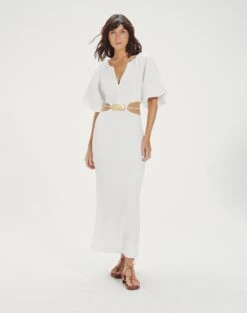 Tanya Detail Long Dress - Off White -FemmeFab Shop TanyaDetailLongDress front eea7056c 9267 417c 8151 3358f0bbc1b7