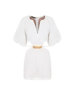 Tanya Detail Mini Jumper - Off White -FemmeFab Shop TanyaDetailMiniJumper flat 1