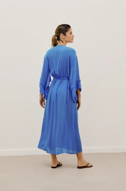 Anni Detail Long Cover Up - Pacific -FemmeFab Shop VC236002 COR 2