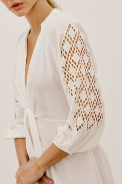 Knot Long Caftan - Off White -FemmeFab Shop VC236012 003 4