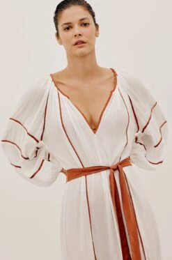 Venus Long Caftan - White -FemmeFab Shop VC236013 003 4