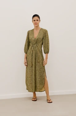 Fran Detail Midi Cover Up - Ortiz Green