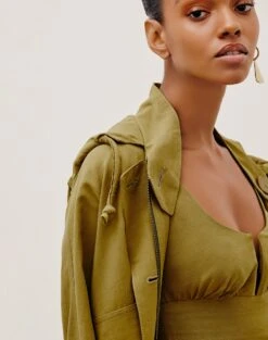 Yoko Jacket - Avocado -FemmeFab Shop YOKOJACKET DETAIL 1 1