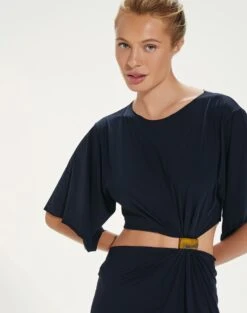 Zaila Detail Short Cover Up - Black -FemmeFab Shop ZailaDetailShortCoverUp detail