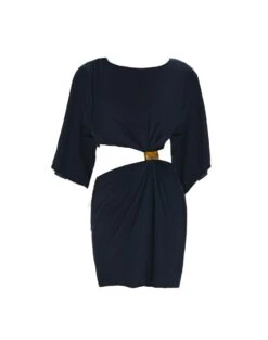 Zaila Detail Short Cover Up - Black -FemmeFab Shop ZailaDetailShortCoverUp flat