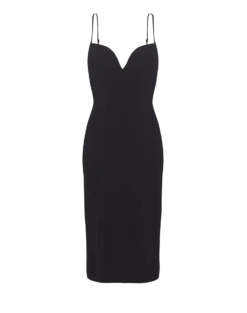 Aida Midi Dress - Black 10 Aida Midi Dress - Black -FemmeFab Shop black aide dress flat