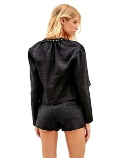 Betty Coat - Black 13 Betty Coat - Black -FemmeFab Shop black betty coat elli top bela short back