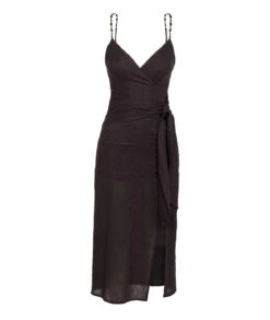 Alanna Midi Dress - Black 8 Alanna Midi Dress - Black -FemmeFab Shop black honey alanna dress flat