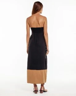 Iris Long Dress - Black -FemmeFab Shop black iris dress back