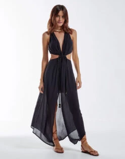 Nayara Detail Long Dress - Black -FemmeFab Shop black nayara dress aed83b78 de57 4dc8 b587 240bf6a06697