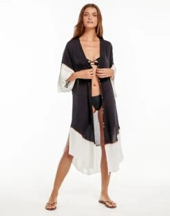 Venus Long Caftan - Black -FemmeFab Shop black venus caftan 2