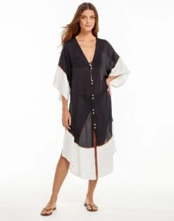 Venus Long Caftan - Black