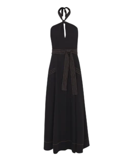 Virginia Midi Dress - Black -FemmeFab Shop black virgina dress flat