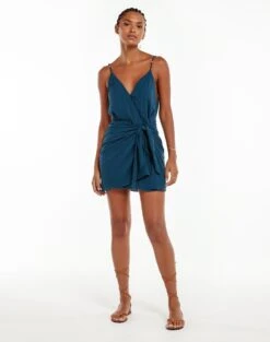 Gisa Short Dress - Blue Grey 11 Gisa Short Dress - Blue Grey -FemmeFab Shop blue gray gisa dress 2