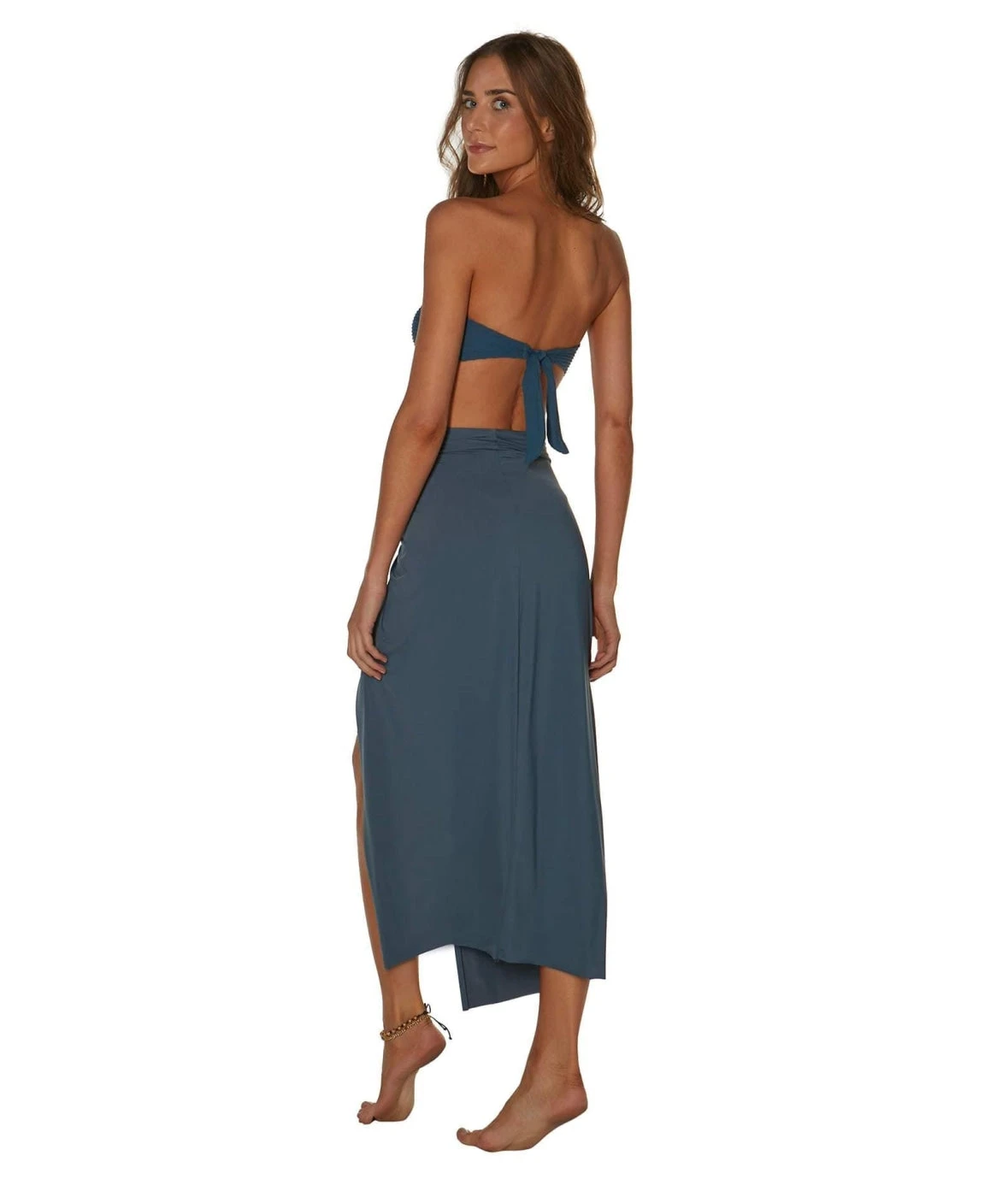 Karen Midi Skirt - Blue Grey 4 Karen Midi Skirt - Blue Grey - Image 2