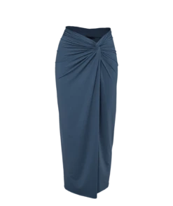 Karen Midi Skirt - Blue Grey 13 Karen Midi Skirt - Blue Grey -FemmeFab Shop blue grey karen skirt flat