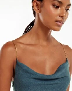 Surya Detail Long Dress - Blue Grey -FemmeFab Shop blue grey surya dress 2 1